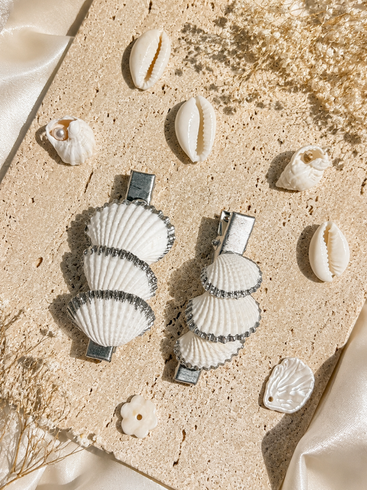 Silver Shell Hair Clip