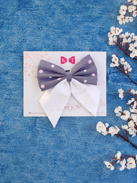 MISTY DOTS PIGTAIL BOW