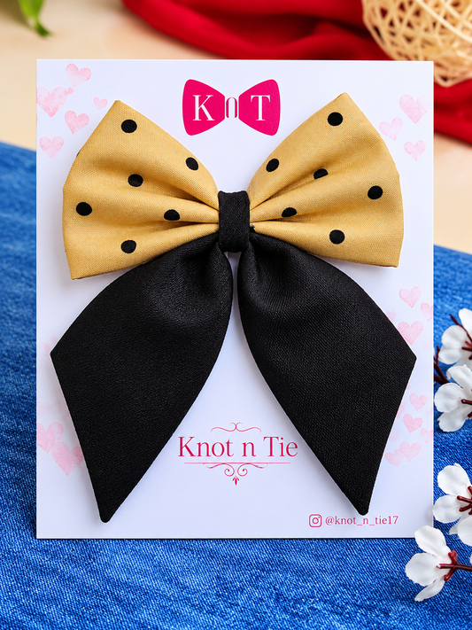 DESERT DOT DELIGHT PIGTAIL BOW