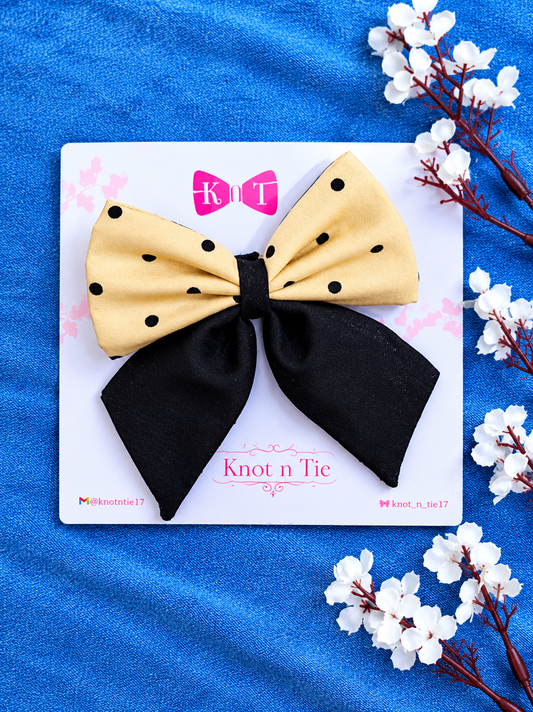 DESERT DOT DELIGHT PIGTAIL BOW