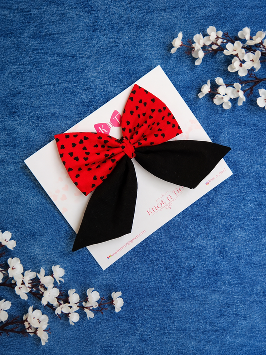 CRIMSON GLAM PIGTAIL BOW