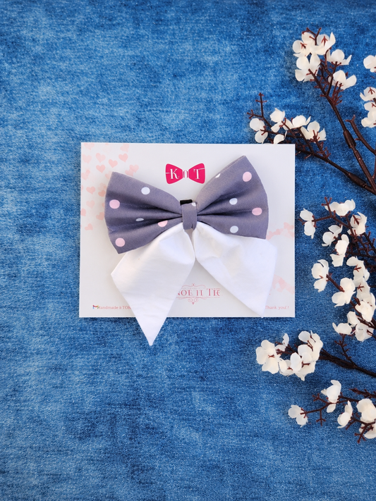 MISTY DOTS PIGTAIL BOW
