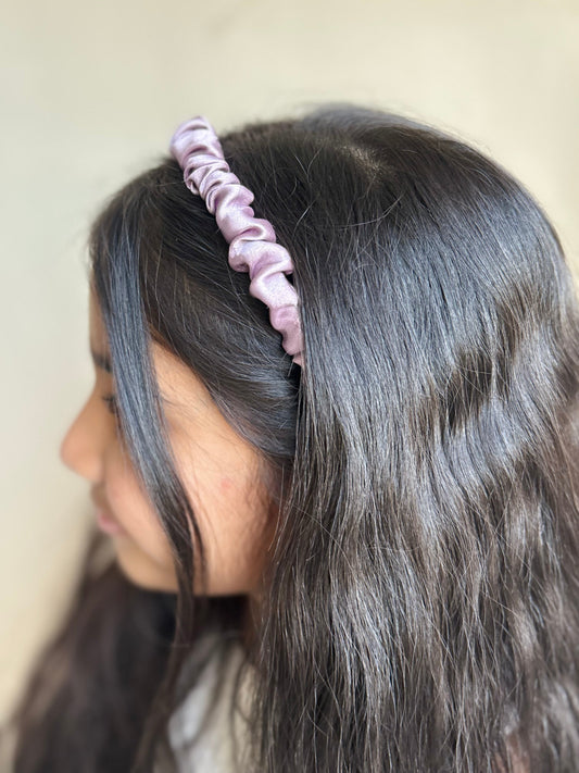 DUSTY LILAC SATIN CRUSH HEADBAND