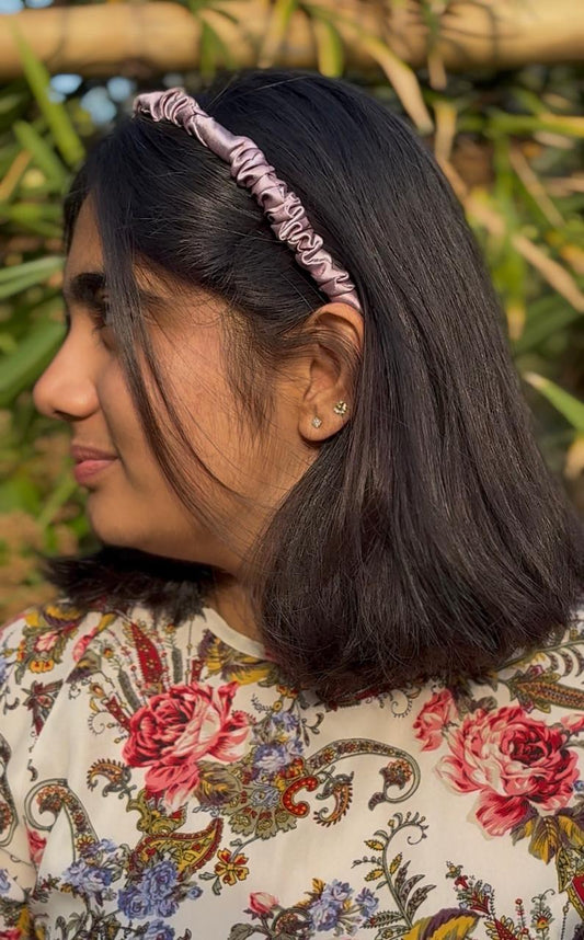 DUSTY LILAC SATIN CRUSH HEADBAND