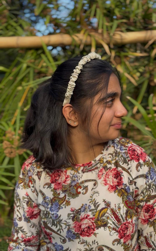 SAGE BLOOM SATIN CRUSH HEADBAND